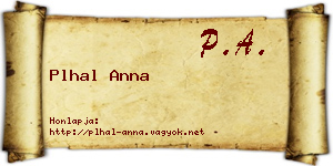 Plhal Anna névjegykártya