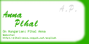 anna plhal business card